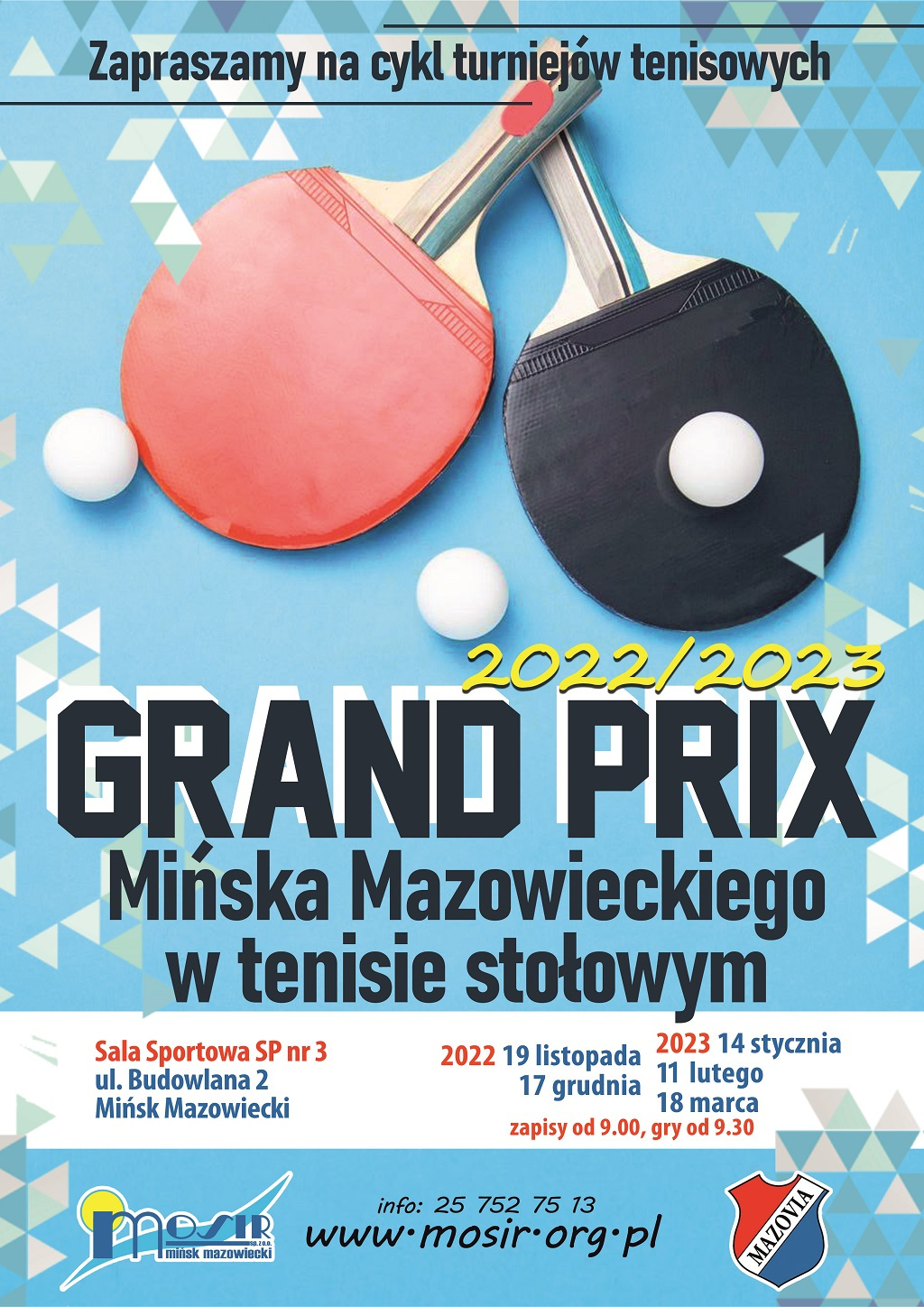 Grand Prix Mińska Mazowieckiego w Tenisie Stołowym w sezonie 2022/2023